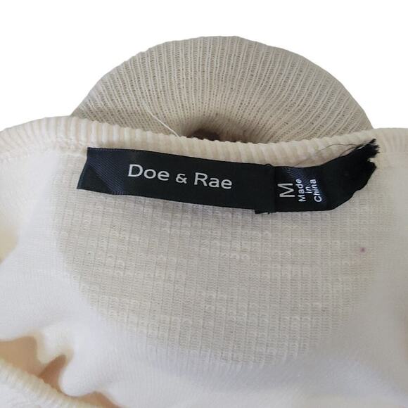 Anthropologie Doe & Rae Lace Crochet Long Sleeve Button V Neck Tee Blouse Size M - Picture 5 of 7